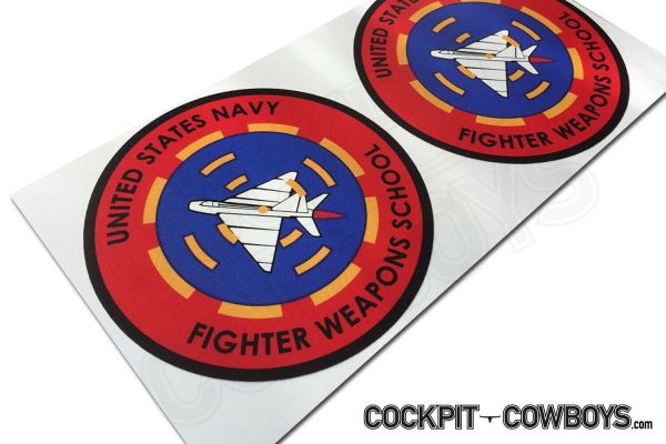 Top Gun NSAWC HGU Flight Helmet and Bumper stickers (Set of 2)
